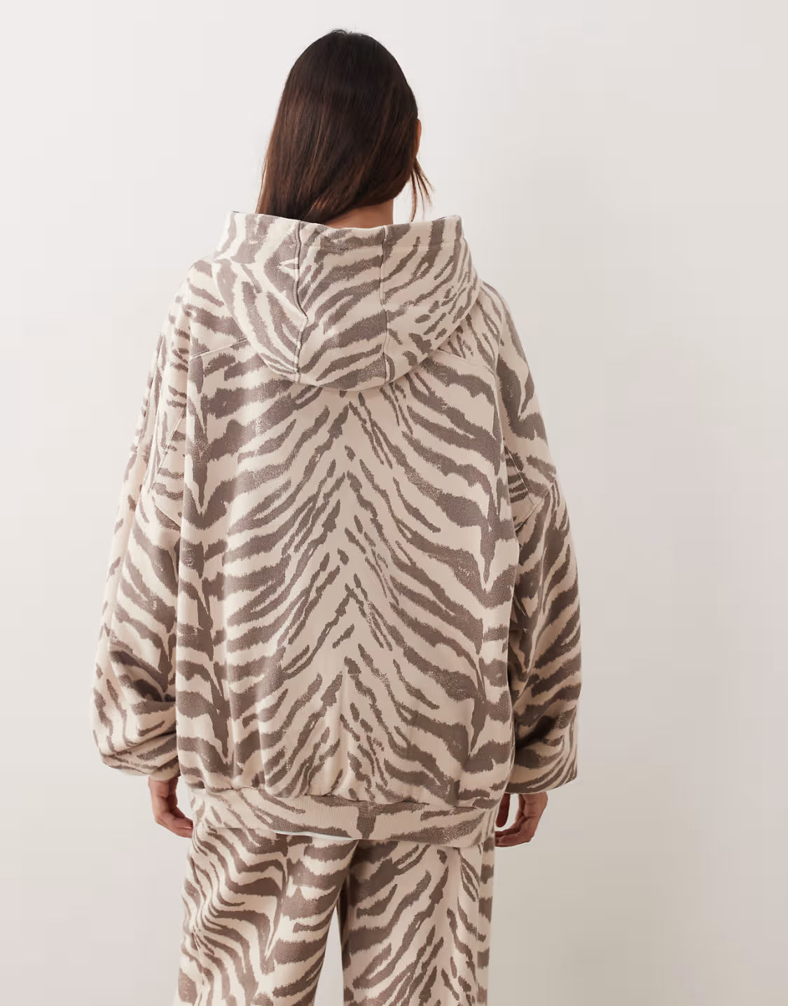 Zebra Print Oversized Hoodie